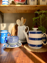 Load image into Gallery viewer, Chef Cordon Bleu Ironstone blue and white stripe tea or coffee pot
