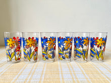 Load image into Gallery viewer, A fun floral set of six tall glasses

