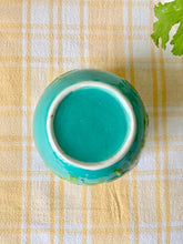 Load image into Gallery viewer, Turquoise ginger jar with stork and flowers in relief
