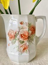 Load image into Gallery viewer, Victorian jug with peach rose decoration
