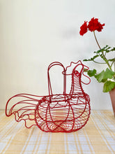 Load image into Gallery viewer, Red covered wire chicken egg tidy
