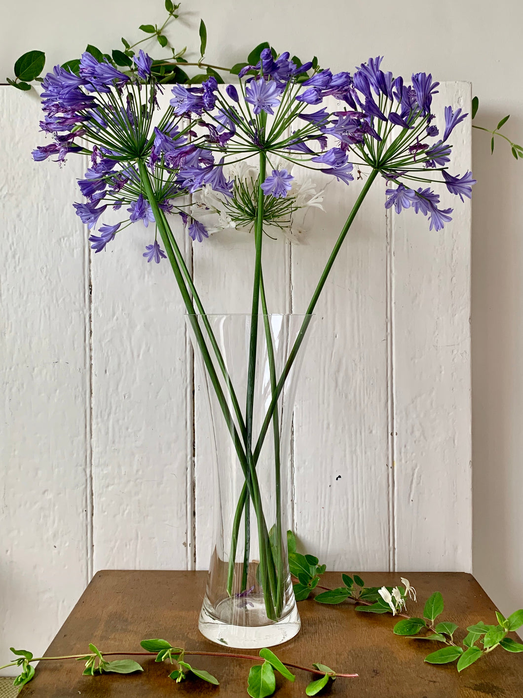 Tall glass vase