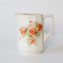 Load image into Gallery viewer, Victorian jug with peach rose decoration

