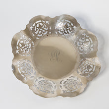 Load image into Gallery viewer, Decorative pierced silver plate serving dish
